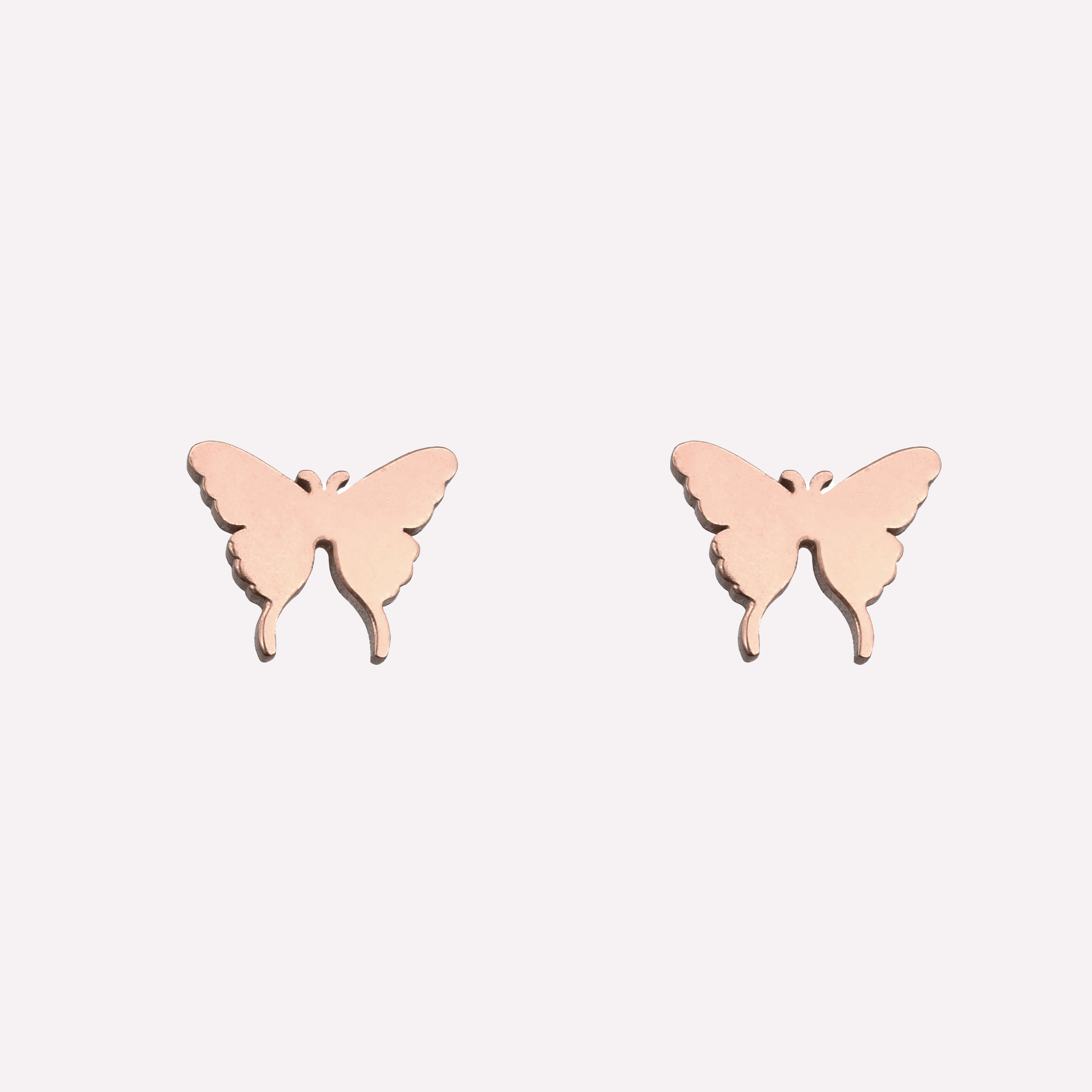 BUTTERFLY STUD CLIP-ON EARRINGS IN ROSE GOLD