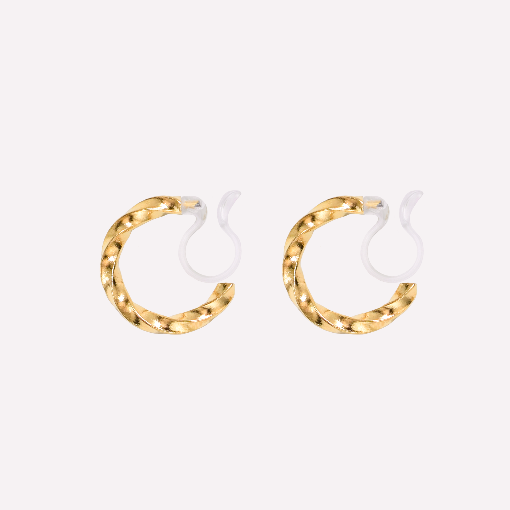 SCULPTED TWIST HUGGIE HOOP CLIP-ON EARRINGS IN GOLD