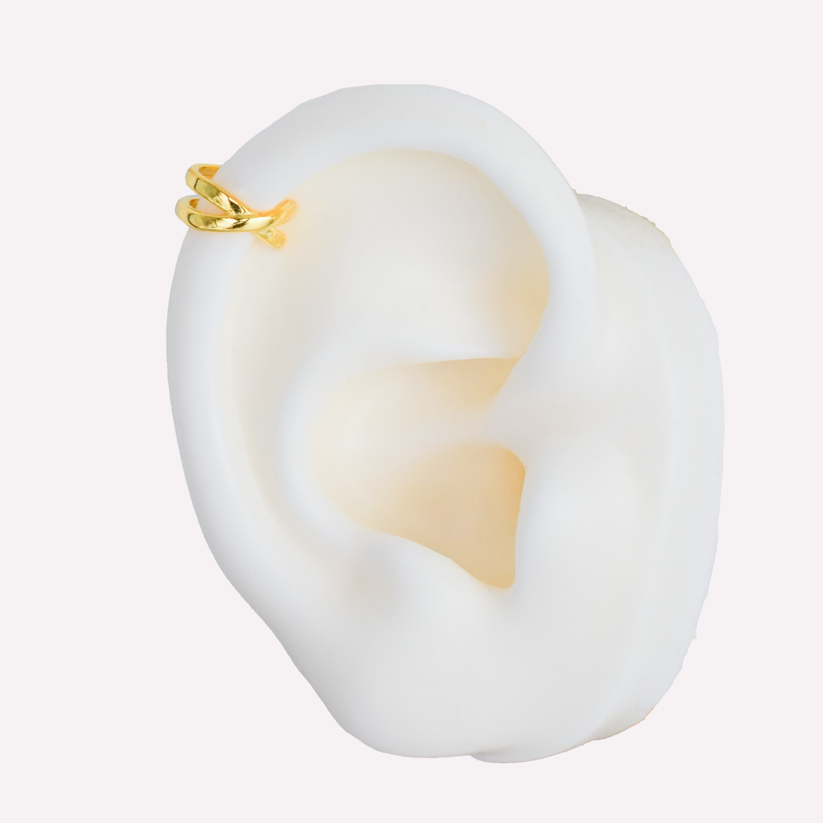 X HELIX EAR CUFF CLIP-ON EARRINGS IN GOLD
