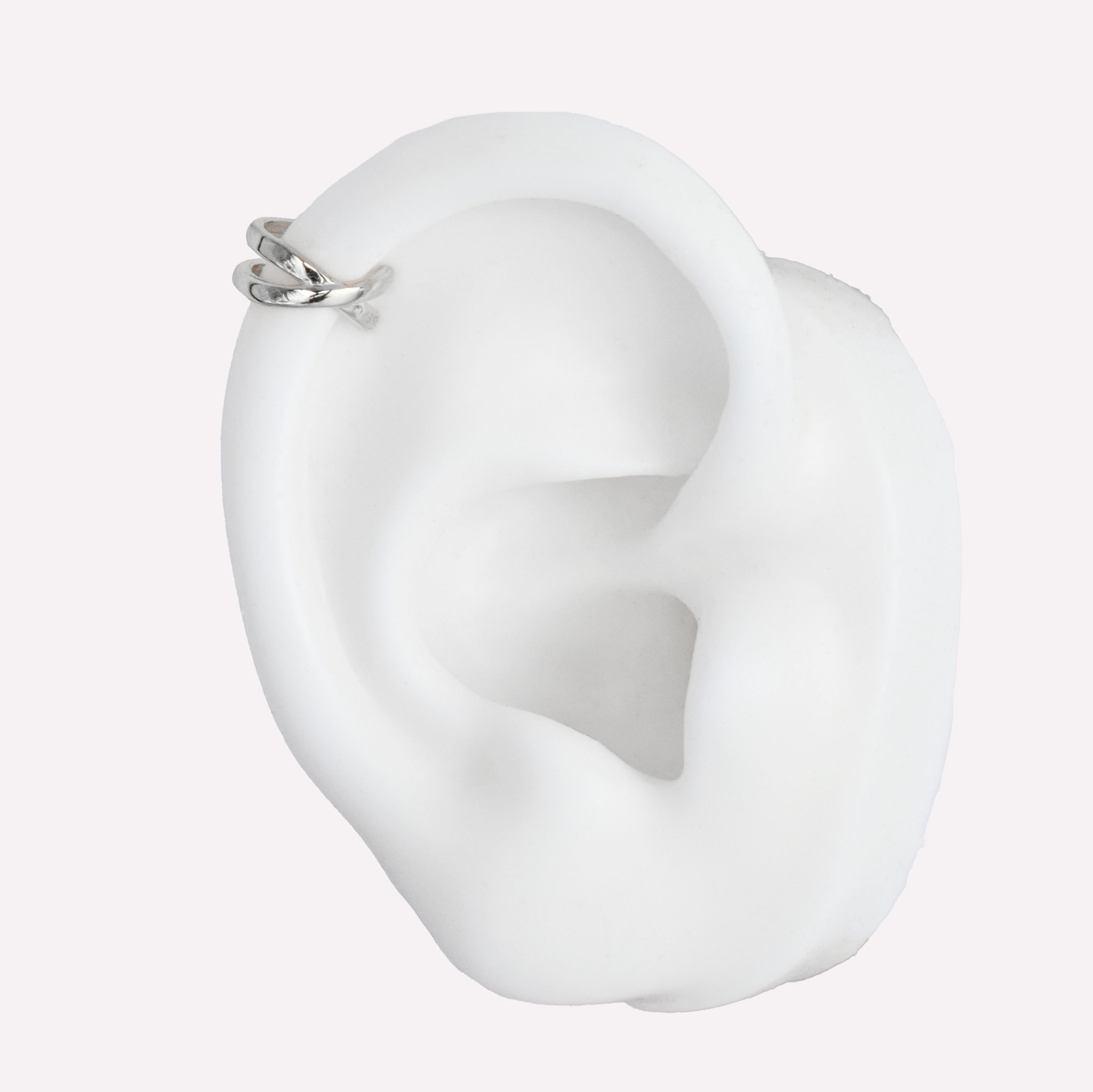 X HELIX EAR CUFF CLIP-ON EARRINGS IN SILVER