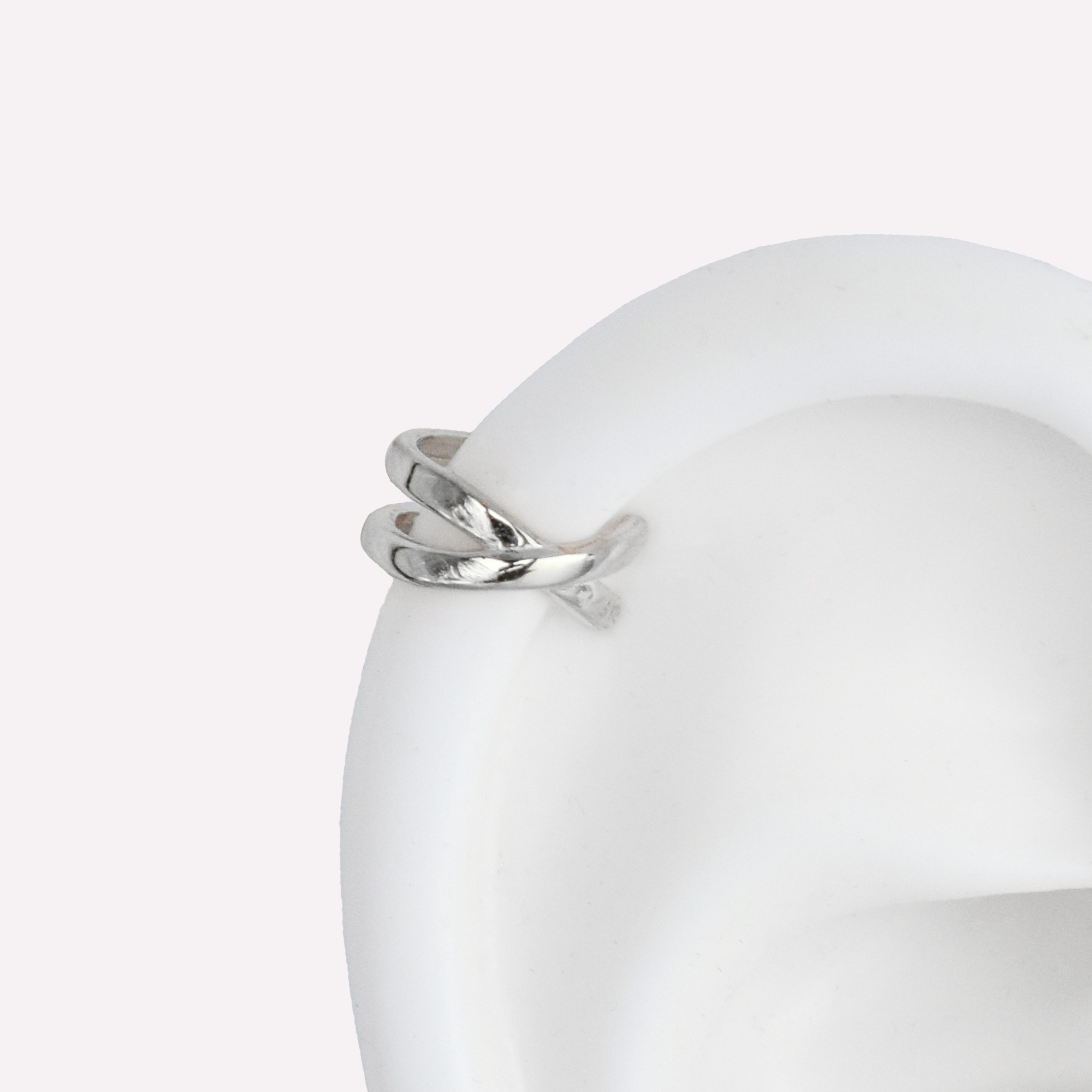 X HELIX EAR CUFF CLIP-ON EARRINGS IN SILVER